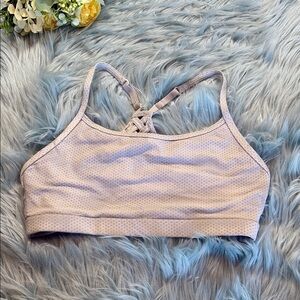 Lorna Jane Strappy Grey Pattern Sports Bra Sz M